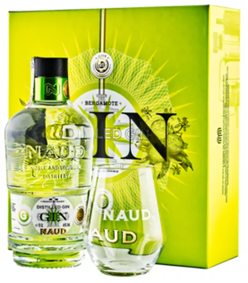 NAUD Gin 44% 0.7L se sklenicí