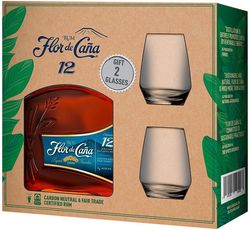 Flor de Caňa 12y 0,7l 40% + 2x sklo GB